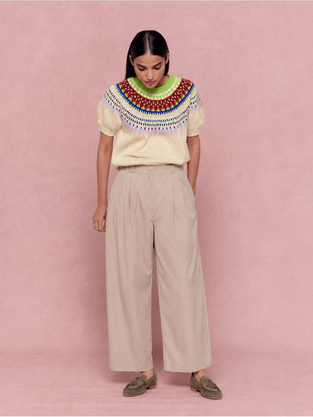 Banana Republic | Wide Leg Barrel Pants in Light Tan ~ US 14